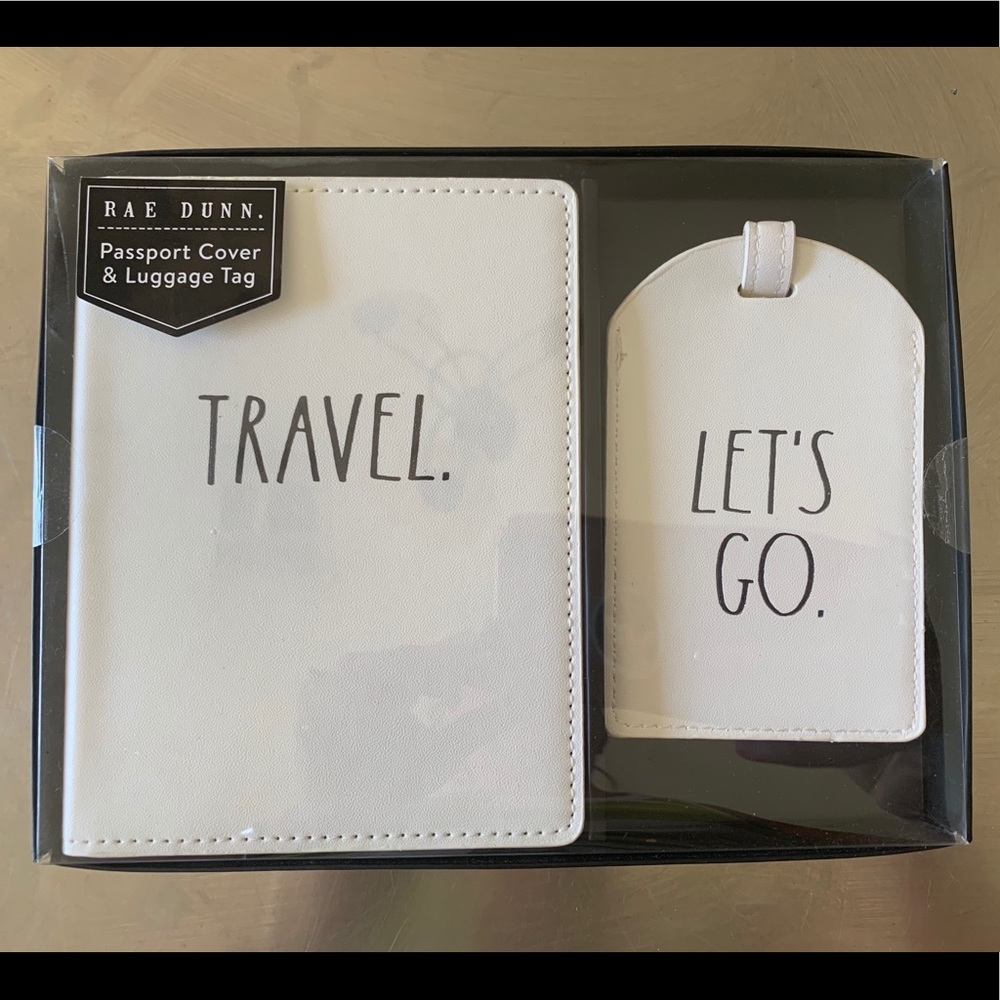 Rae Dunn passport cover and luggage tag